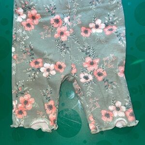 Floral Baby Pants in Gray and Pink